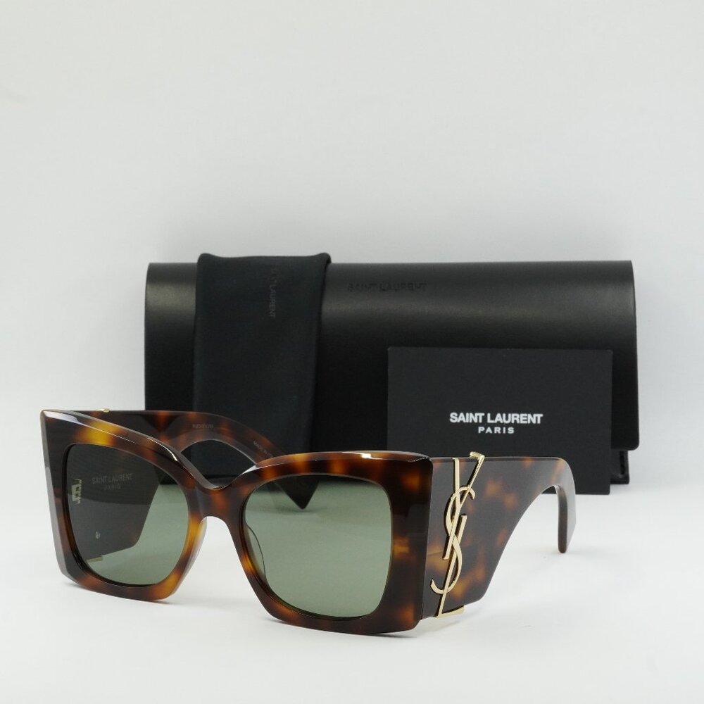 Final Price! Saint Laurent SLM119 BLAZE 002 Dark Havana/Green Sunglasses